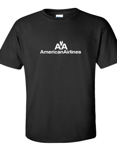 american airlines white retro logo shirt us airline black cotton t-shirt, White;black
american airlines white retro logo shirt us airline black cotton t-shirt, White;black