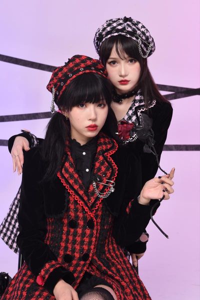 women's wool & blends faux two-pieces tweed double breasted plaid lolita a line sweet girls overcoat autumn winter blend red black
women's wool & blends faux two-pieces tweed double breasted plaid lolita a line sweet girls overcoat autumn winter blend red black