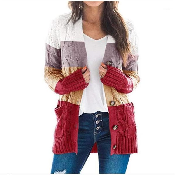 women's knits & tees v-neck striped pocket single breasted long sleeve cardigan sweater 2021 autumn fashion elegant temperament women a, White
women's knits & tees v-neck striped pocket single breasted long sleeve cardigan sweater 2021 autumn fashion elegant temperament women a, White