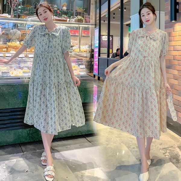 758# 2021 summer floral printed chiffon maternity long dress elegant a line loose clothes for pregnant women lovely pregnancy dresses, White
758# 2021 summer floral printed chiffon maternity long dress elegant a line loose clothes for pregnant women lovely pregnancy dresses, White