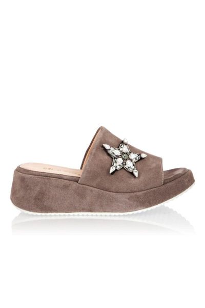 slippers women's mink suede cg 370-02, Black