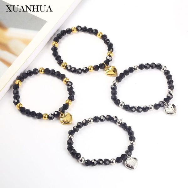 link, chain xuanhua stainless steel jewelry for woman 2021 heart-shaped elastic rope bracelets bangles accessories bohemian, Black
link, chain xuanhua stainless steel jewelry for woman 2021 heart-shaped elastic rope bracelets bangles accessories bohemian, Black