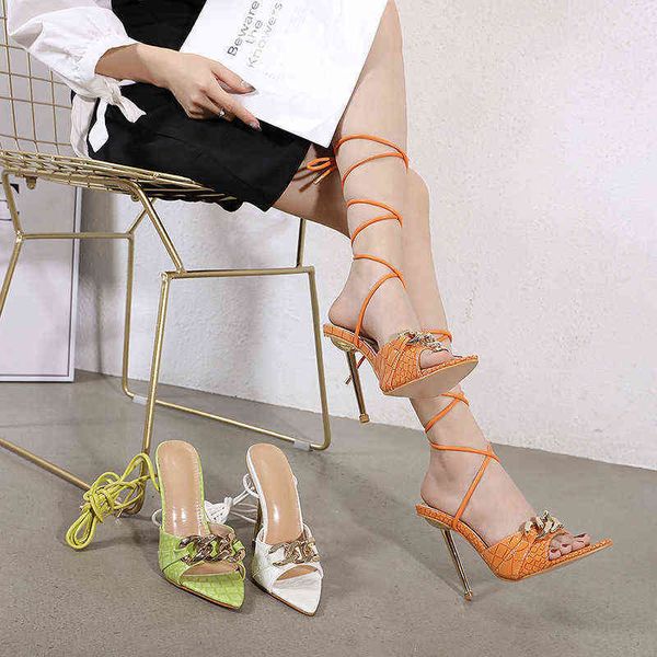 summer sandals 2022 new cross lace up high heels versatile metal chai buckle thin heeled sandals women shoes 220315, Black
summer sandals 2022 new cross lace up high heels versatile metal chai buckle thin heeled sandals women shoes 220315, Black