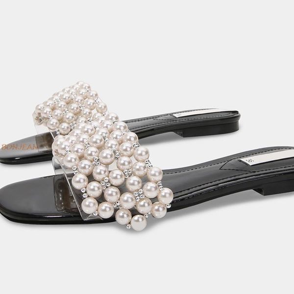 slippers brand pearls slides women flat heel pretty sandal shoes handmade bohemia string beads female outdoor, Black
slippers brand pearls slides women flat heel pretty sandal shoes handmade bohemia string beads female outdoor, Black