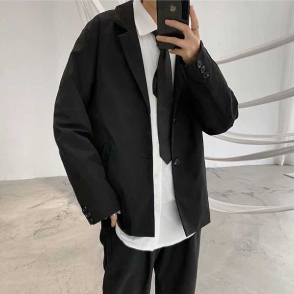 spring summer suit collar solid color long sleeve sing button blazer coat tide men vintage loose wild men's suits & blazers, White;black
spring summer suit collar solid color long sleeve sing button blazer coat tide men vintage loose wild men's suits & blazers, White;black
