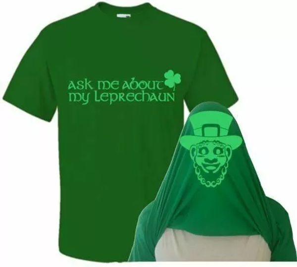 st patrick's day leprechaun t-shirt - clover leaf fancy dress costume flip tee, White;black