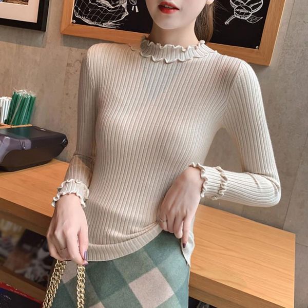 women's sweaters women autumn winter knitwear half high collar slim bottom white plus size long-sleeved sweater, White;black
women's sweaters women autumn winter knitwear half high collar slim bottom white plus size long-sleeved sweater, White;black