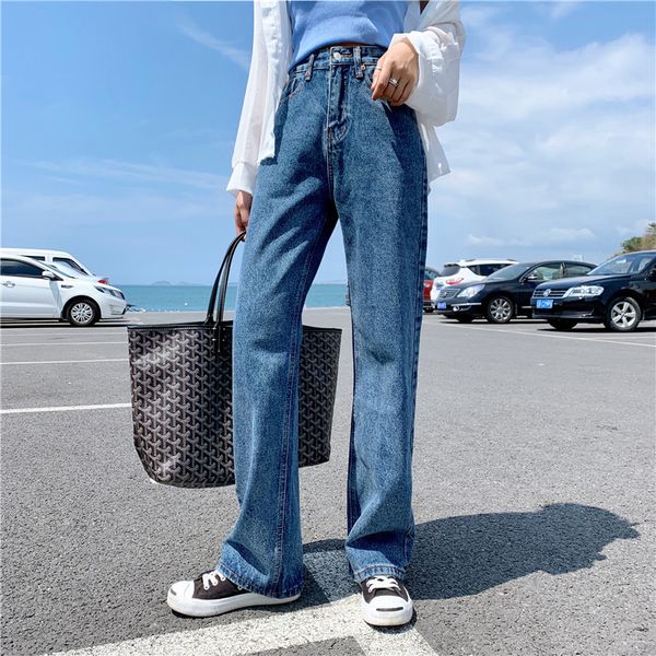 women's high-waisted breeches drape legged pants are thin, straight and scrubbing long trousers, Blue
women's high-waisted breeches drape legged pants are thin, straight and scrubbing long trousers, Blue