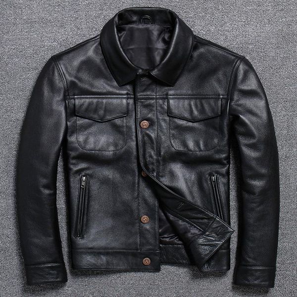 men's leather & faux mens cowhide jacket single-breasted motorcycle lapel casual coat fashion black short slim outerwear
men's leather & faux mens cowhide jacket single-breasted motorcycle lapel casual coat fashion black short slim outerwear