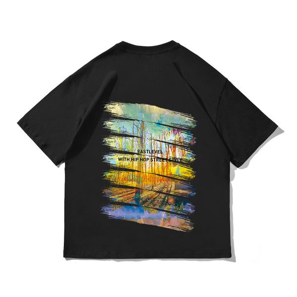 zues fashion @ graffiti oil painting men's and women's short loose five part t-shirt summer trend round neck half sleeve, White;black
zues fashion @ graffiti oil painting men's and women's short loose five part t-shirt summer trend round neck half sleeve, White;black