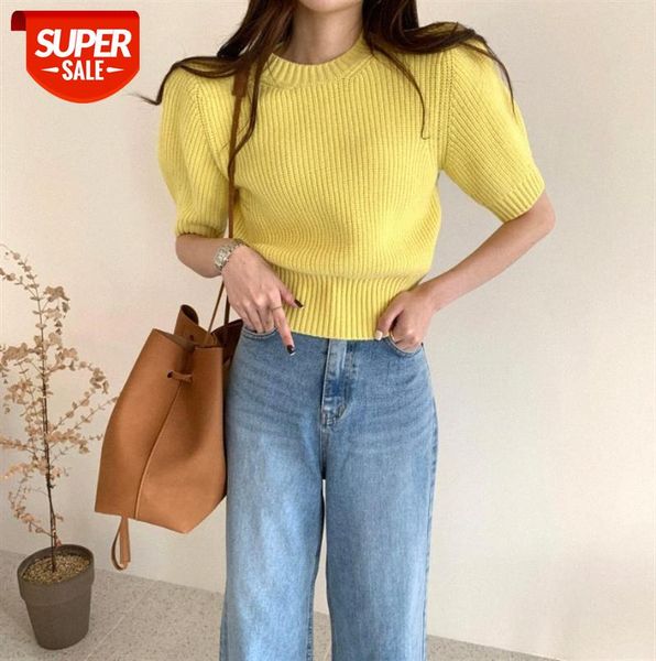 ins candy color puff sleeve pullover loose temperament short sweater #aa5r, Black;gray
ins candy color puff sleeve pullover loose temperament short sweater #aa5r, Black;gray
