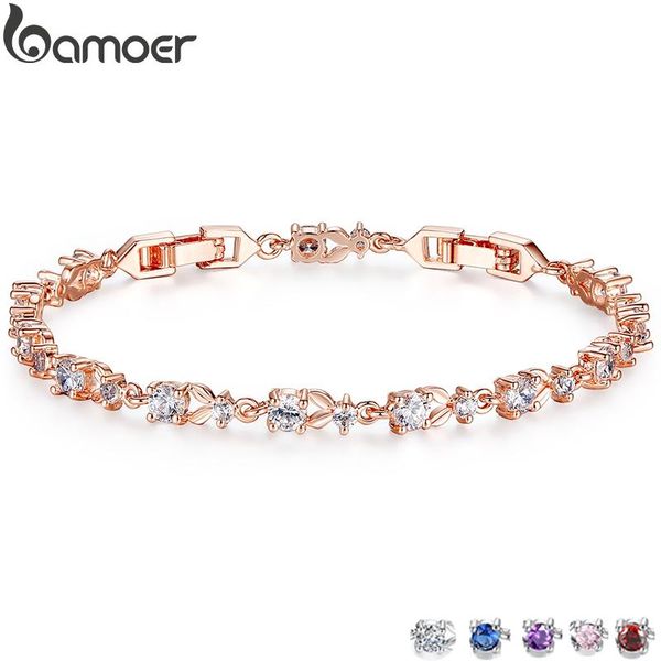 link, chain bamoer 6 colors luxury rose gold color link bracelet for women ladies shining cubic zircon crystal jewelry jib013, Black
link, chain bamoer 6 colors luxury rose gold color link bracelet for women ladies shining cubic zircon crystal jewelry jib013, Black