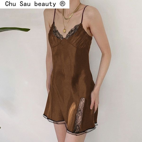 fashion summer y2k aesthetic cute satin mini dress women lace trim vintage kawaii sleeveless v neck e girl dresses 210508, Black;gray
fashion summer y2k aesthetic cute satin mini dress women lace trim vintage kawaii sleeveless v neck e girl dresses 210508, Black;gray