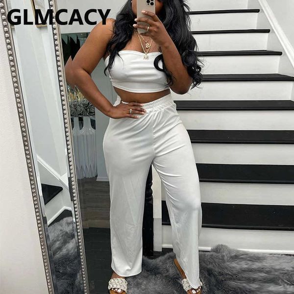 two piece summer chic streetwear suits tube & casual slim pants set 210702, White
two piece summer chic streetwear suits tube & casual slim pants set 210702, White