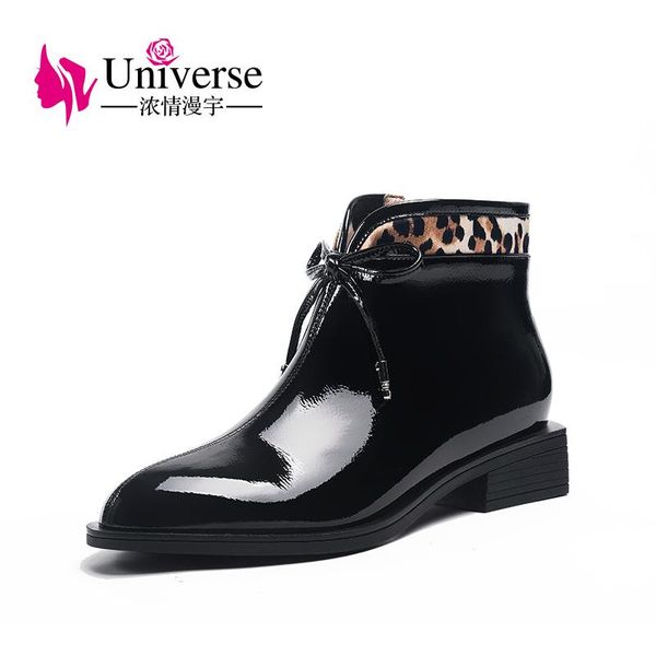 boots universe j321 patent leather women low heel fashion zipper design ankle, Black
boots universe j321 patent leather women low heel fashion zipper design ankle, Black
