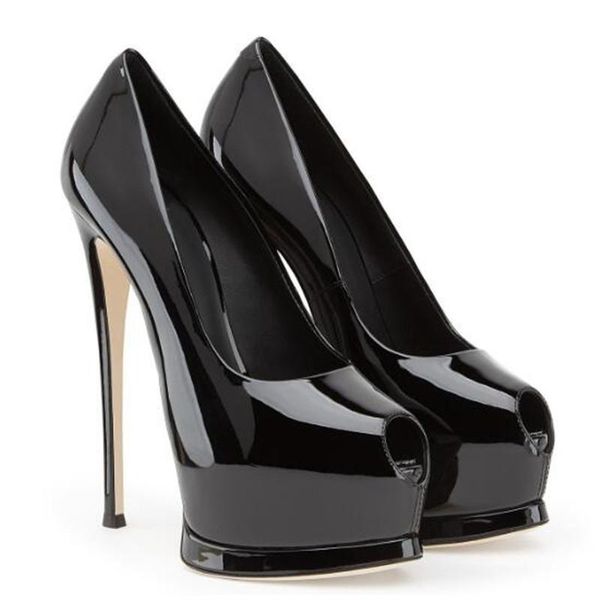 extreme high heels pumps women patent leather platform shoes slip on nightclub runway woman thin heel party shoe dress, Black
extreme high heels pumps women patent leather platform shoes slip on nightclub runway woman thin heel party shoe dress, Black