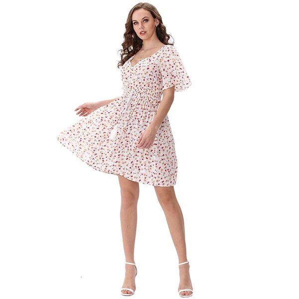 dress 100% floral viscose summer dresses for v-neck women extension elastic sleeve waist button too soft m30529, Black;gray
dress 100% floral viscose summer dresses for v-neck women extension elastic sleeve waist button too soft m30529, Black;gray