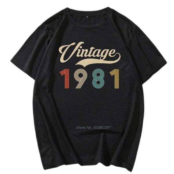 men's t-shirts retro vintage 1981 40th birthday tshirt men cotton classic 40year old tees short sleeve casual t shirt harajuku gift, White;black
men's t-shirts retro vintage 1981 40th birthday tshirt men cotton classic 40year old tees short sleeve casual t shirt harajuku gift, White;black