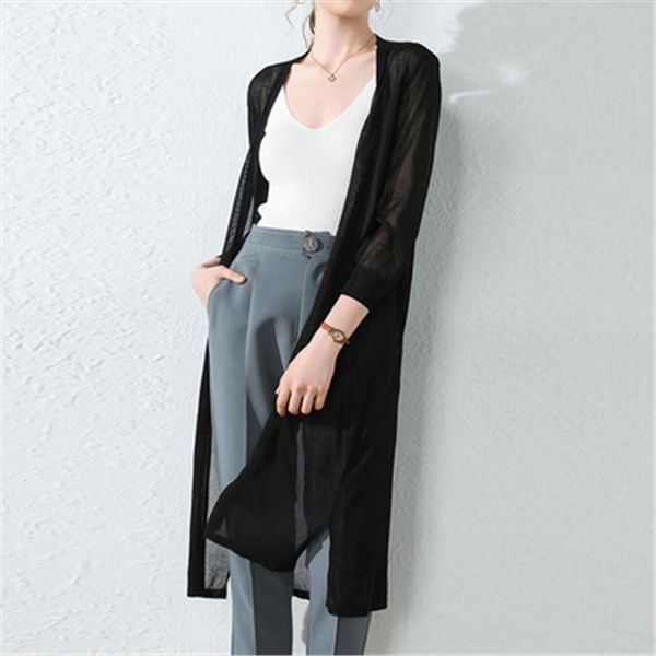 women midi long thin cardigan womens sweaters jacket summer autumn casual silk knitted cardigans female loose sweater coat plus size, White;black
women midi long thin cardigan womens sweaters jacket summer autumn casual silk knitted cardigans female loose sweater coat plus size, White;black
