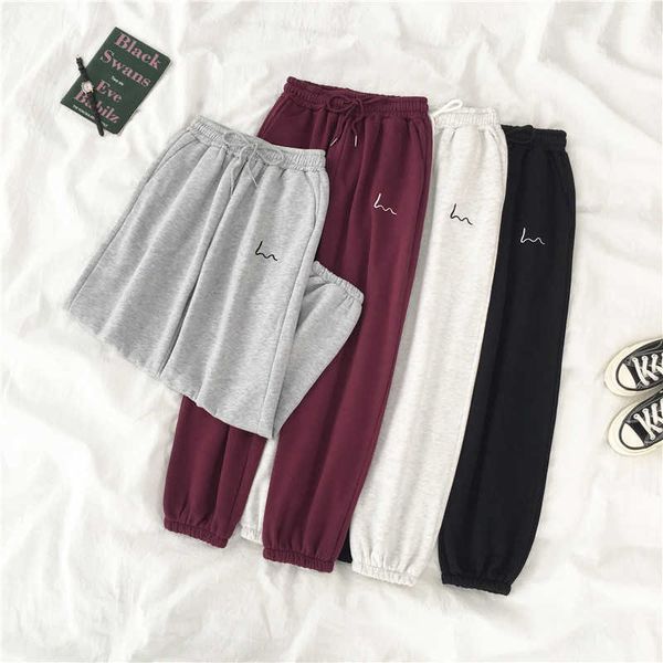 winter women harem pants stripes embroidery gray black fleece bottom 210601, Black;white
winter women harem pants stripes embroidery gray black fleece bottom 210601, Black;white