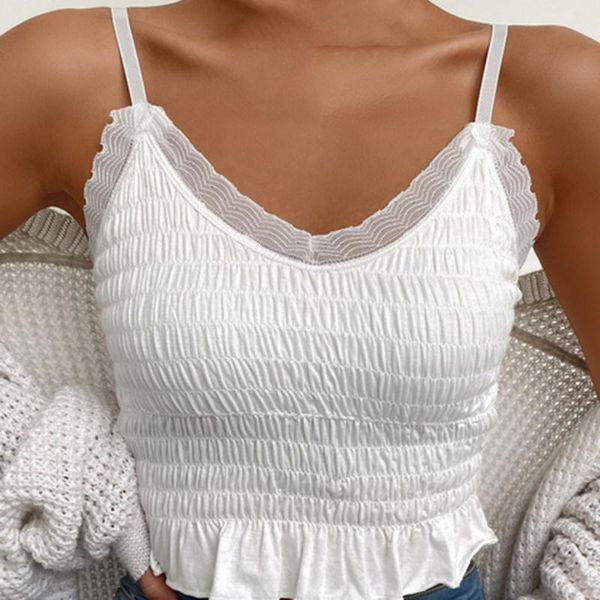 women's tanks & camis pleated solid women streetwear tube summer fashion ruched v neck crop bustier tees feamle tank camisole, White
women's tanks & camis pleated solid women streetwear tube summer fashion ruched v neck crop bustier tees feamle tank camisole, White