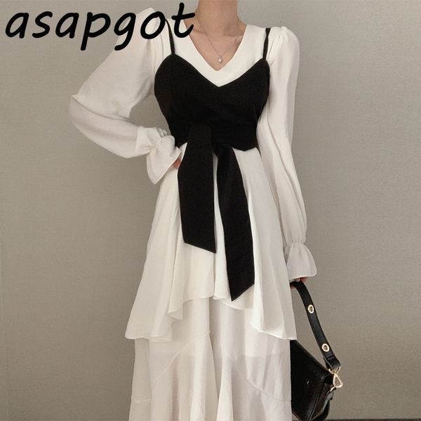 korean chic solid long v-neck irregular flared sleeve dress ruffles chiffon temperament slim waist short camisole 210330, White
korean chic solid long v-neck irregular flared sleeve dress ruffles chiffon temperament slim waist short camisole 210330, White