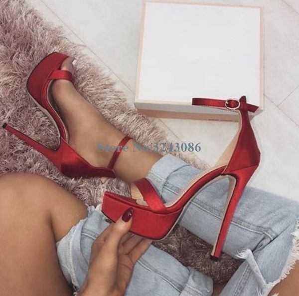 satin platform thin high heel sandals red black brown champagne stiletto elegant buckle strap sandal
satin platform thin high heel sandals red black brown champagne stiletto elegant buckle strap sandal