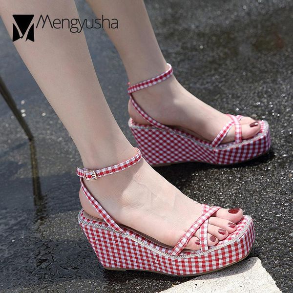 crystal platform sandals women checkered shoes narrow band wedges sandalias sweet girl bucke strap flip flops summer high heels, Black
crystal platform sandals women checkered shoes narrow band wedges sandalias sweet girl bucke strap flip flops summer high heels, Black