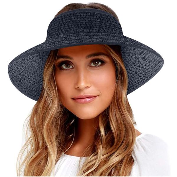 wide brim hats lady straw hat fashion women's solid color knitting roll-up stretch sun visor comfortable fabric, Blue;gray
wide brim hats lady straw hat fashion women's solid color knitting roll-up stretch sun visor comfortable fabric, Blue;gray