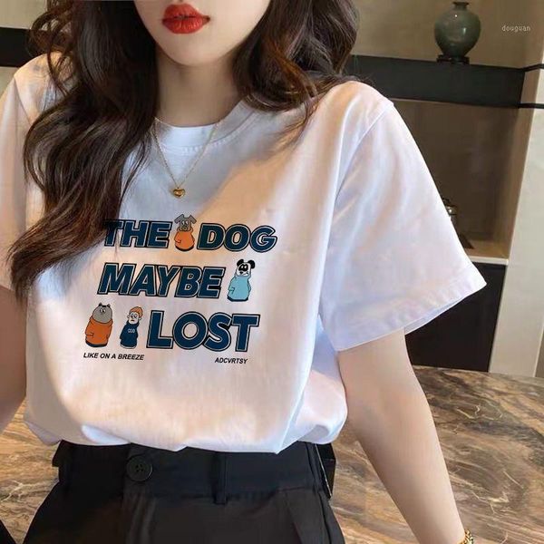 women's t-shirt 100% cotton short sleeve spring and summer versatile loose bottomed shirt korean lovely funny student dress, White
women's t-shirt 100% cotton short sleeve spring and summer versatile loose bottomed shirt korean lovely funny student dress, White