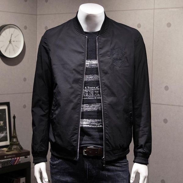 men's jackets 2021 spring autumn men jacket fashion brand slim fit zip up coats male casual embroidery baseball bomber mens overcoat, Black;brown
men's jackets 2021 spring autumn men jacket fashion brand slim fit zip up coats male casual embroidery baseball bomber mens overcoat, Black;brown