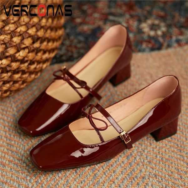 dress shoes verconas spring mary janes women pumps genuine leather square toe high heels woman retro sweet butterfly-knot casual, Black
dress shoes verconas spring mary janes women pumps genuine leather square toe high heels woman retro sweet butterfly-knot casual, Black
