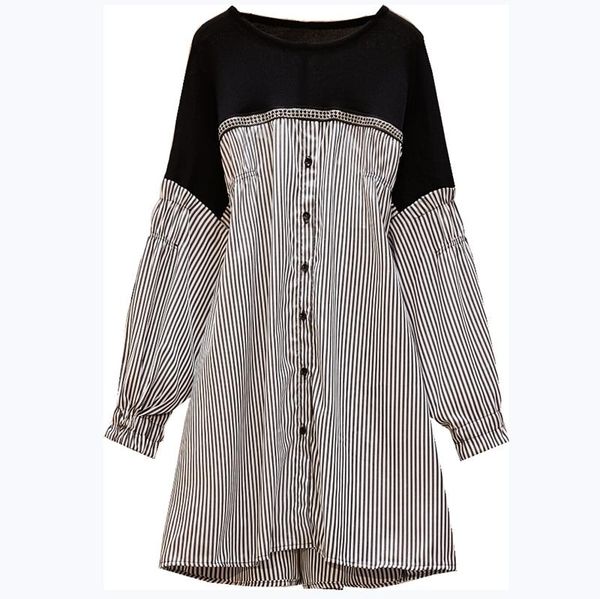 striped ukraine trendy vestido festa splicing long sleeve black dress autumn style shirt o-neck women clothes casual dresses, Black;gray
striped ukraine trendy vestido festa splicing long sleeve black dress autumn style shirt o-neck women clothes casual dresses, Black;gray