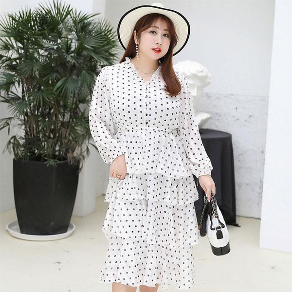 casual dresses women's spring long french eustoma polka dot cake dress plus size cute high waist 100kg can wear, Black;gray
casual dresses women's spring long french eustoma polka dot cake dress plus size cute high waist 100kg can wear, Black;gray