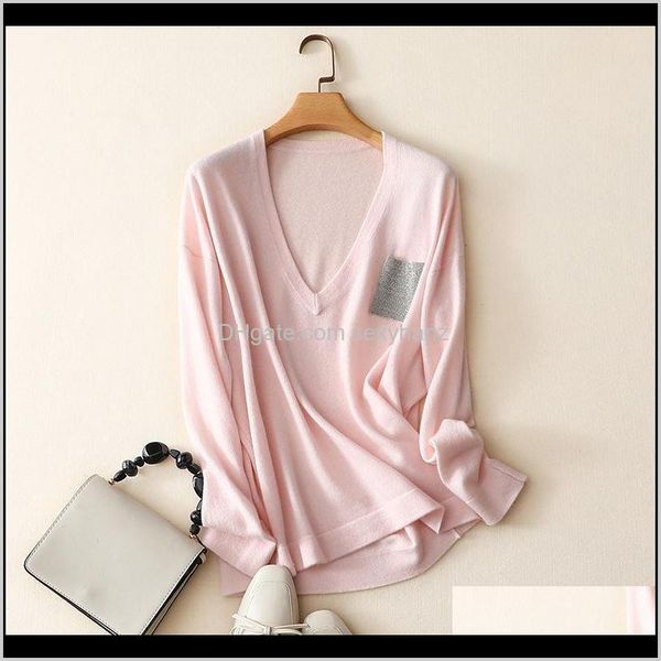 sweaters womens clothing apparel drop delivery v neck knitted women pocket long sleeve autumn 2021 pink pullovers 100percent cashmere sweate, White;black
sweaters womens clothing apparel drop delivery v neck knitted women pocket long sleeve autumn 2021 pink pullovers 100percent cashmere sweate, White;black