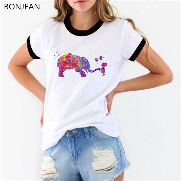 funny watercolor girl with women t shirts elephant and balloon summer fashion tee femme novelty design female, White
funny watercolor girl with women t shirts elephant and balloon summer fashion tee femme novelty design female, White