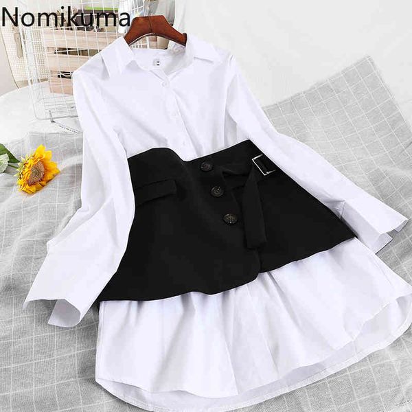 nomikuma two pieces women dress sets long sleeve causal blouse dresses + buttons belt slim waist skirt korean elegant suit 6e126 210427, Black;gray
nomikuma two pieces women dress sets long sleeve causal blouse dresses + buttons belt slim waist skirt korean elegant suit 6e126 210427, Black;gray