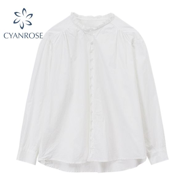 ruffle collar design solid blouse women long sleeve loose cardigan shirt mujer elegant casual office ladies ins blusas 210417, White
ruffle collar design solid blouse women long sleeve loose cardigan shirt mujer elegant casual office ladies ins blusas 210417, White