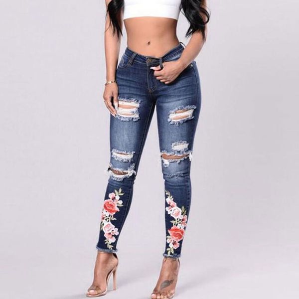high waist skinny ripped plaid womens jeans hole denim stretch slim pant calf embroidery length pantalones vaqueros mujer g2, Blue
high waist skinny ripped plaid womens jeans hole denim stretch slim pant calf embroidery length pantalones vaqueros mujer g2, Blue