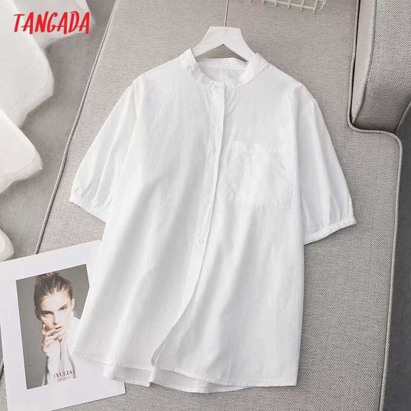 tangada women white summer cotton shirts short sleeve solid elegant high street ladies blouses ze10 210609
tangada women white summer cotton shirts short sleeve solid elegant high street ladies blouses ze10 210609