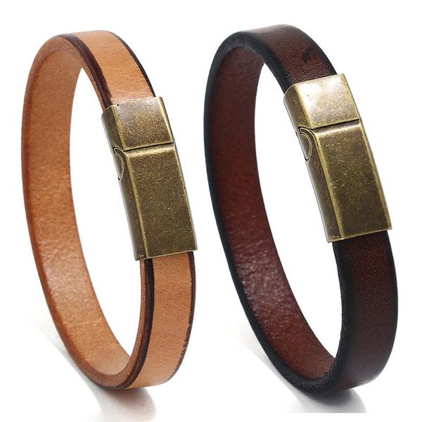tennis vintage brown genuine leather flat women/men bracelets 20.5cm 22.5cm retro couple stainless steel clasp bangles jewelry, Golden;silver
tennis vintage brown genuine leather flat women/men bracelets 20.5cm 22.5cm retro couple stainless steel clasp bangles jewelry, Golden;silver
