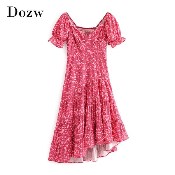 sweet dot print dress women ruffle short sleeve chic party dresses summer boho v neck asymmetrical dress robe femme 210414, Black;gray
sweet dot print dress women ruffle short sleeve chic party dresses summer boho v neck asymmetrical dress robe femme 210414, Black;gray
