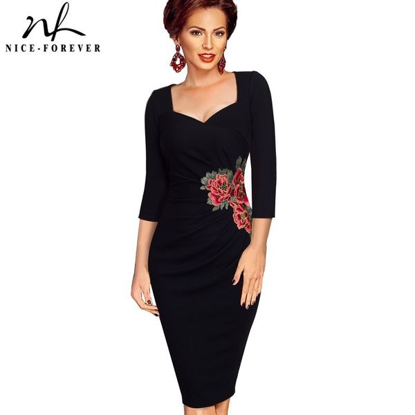 nice-forever vintage applique flower embroidery wear to work vestidos bodycon office sheath women business dress btyb347 210419, White
nice-forever vintage applique flower embroidery wear to work vestidos bodycon office sheath women business dress btyb347 210419, White