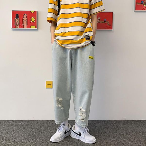 men's jeans men denim pants hole trousers male for 2021 straight casual summer korean streetwear hip hop, Blue
men's jeans men denim pants hole trousers male for 2021 straight casual summer korean streetwear hip hop, Blue