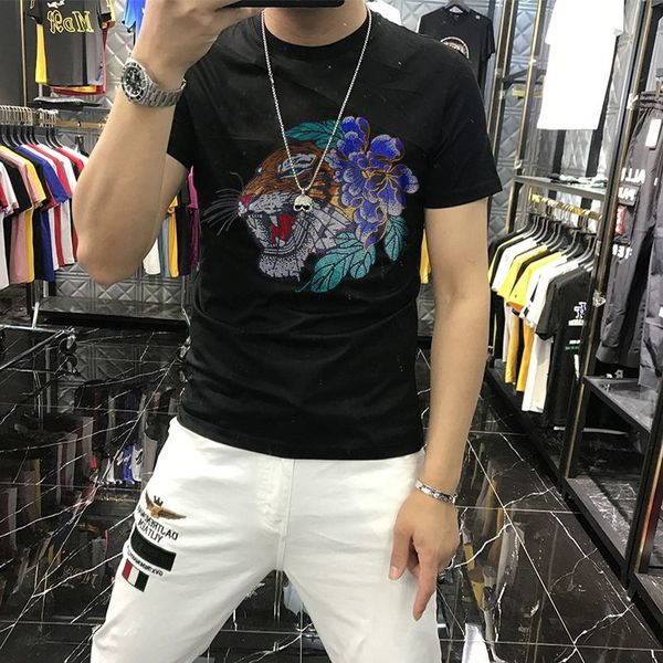 men's t-shirts luxo man short sleeve tiger strass heavy t-shirt craft fine design fashion brand r6wl, White;black
men's t-shirts luxo man short sleeve tiger strass heavy t-shirt craft fine design fashion brand r6wl, White;black