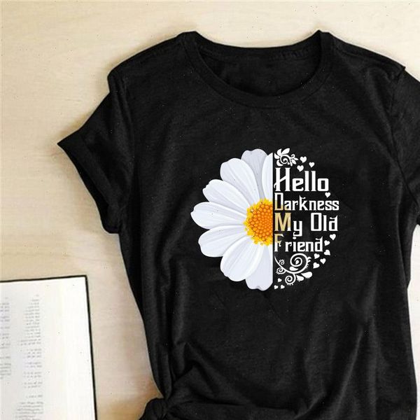 hello darkness women my old friend print t shirt short sleeve white sunflower summer blusas mujer de moda verano
hello darkness women my old friend print t shirt short sleeve white sunflower summer blusas mujer de moda verano