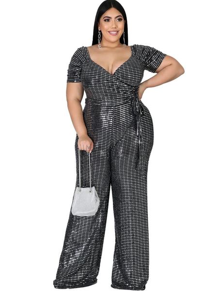 women's jumpsuits & rompers club jumpsuit women v neck short sleeve plus size romper shiny sequin overalls for, Black;white
women's jumpsuits & rompers club jumpsuit women v neck short sleeve plus size romper shiny sequin overalls for, Black;white
