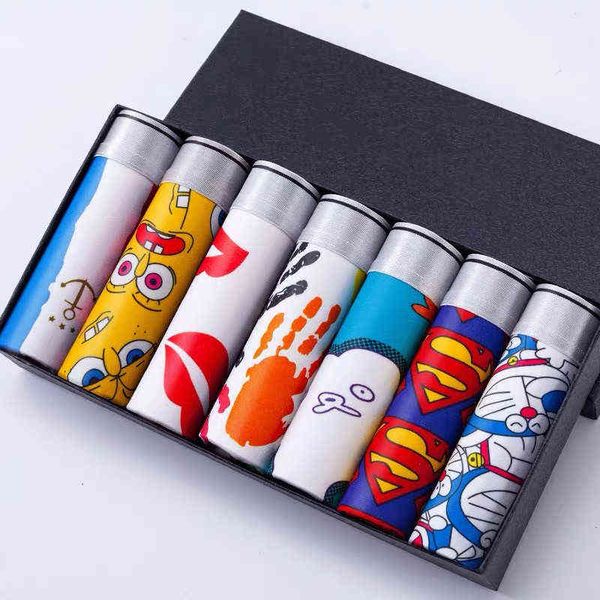 5/7pcs lovely cartoon print man boxers homme fashion silk underwear men comfortable underpants soft breathable male panties, Black;white
5/7pcs lovely cartoon print man boxers homme fashion silk underwear men comfortable underpants soft breathable male panties, Black;white