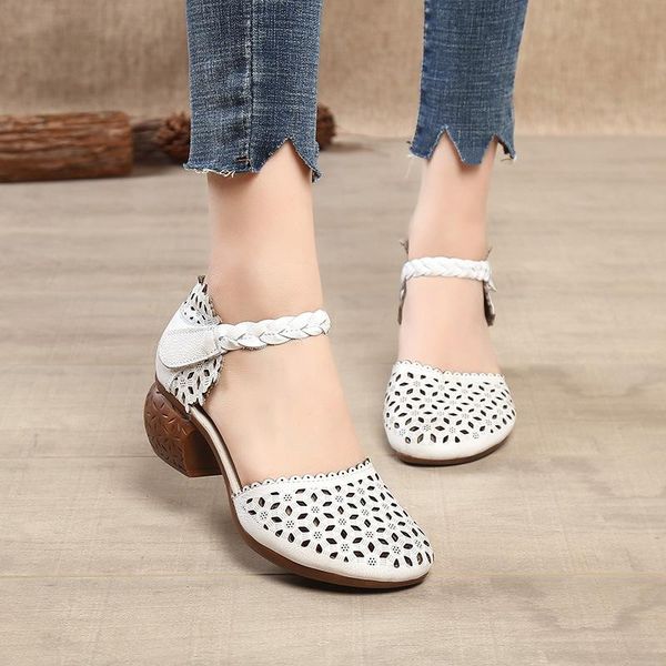 sandals 2021 summer national style genuin leather white women middle thick heel soft sole hollow shoes, Black
sandals 2021 summer national style genuin leather white women middle thick heel soft sole hollow shoes, Black