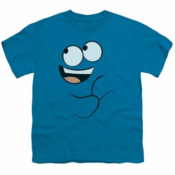 Fosters Home For Imaginary Friends Blue Smile Kids T Shirt Licensed Turquoise, White;black